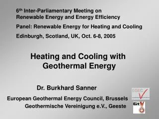 Heating and Cooling with Geothermal Energy