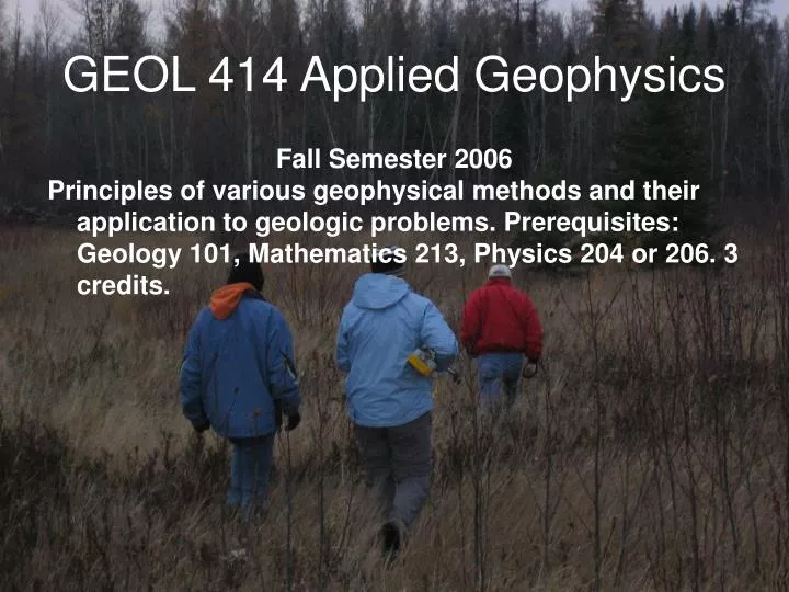 geol 414 applied geophysics