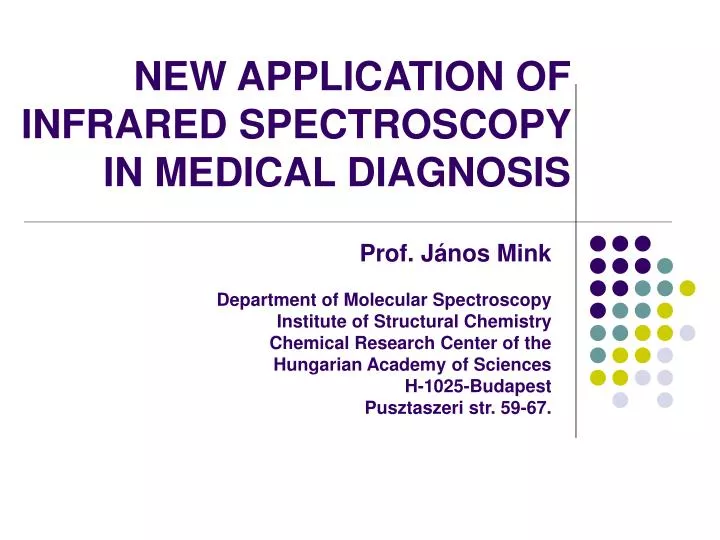 new application of infrared spectroscopy in medical diagnosis