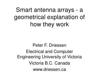 Smart antenna arrays - a geometrical explanation of how they work