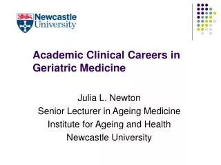 Academic Clinical Careers in Geriatric Medicine