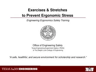 Engineering Ergonomics Safety Training