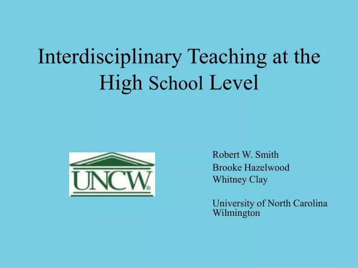 interdisciplinary teaching at the high school level
