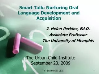 Smart Talk: Nurturing Oral Language Development and Acquisition