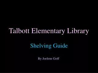 Talbott Elementary Library