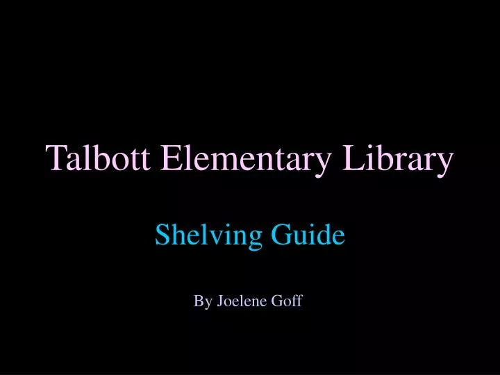 talbott elementary library