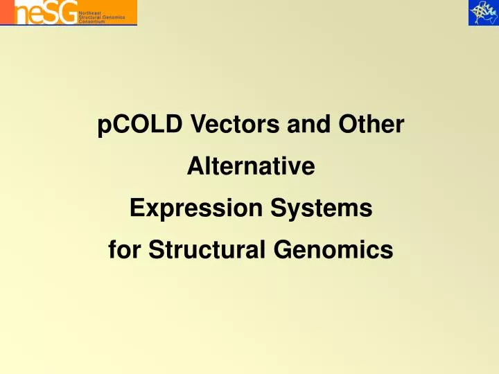 pcold vectors and other alternative expression systems for structural genomics