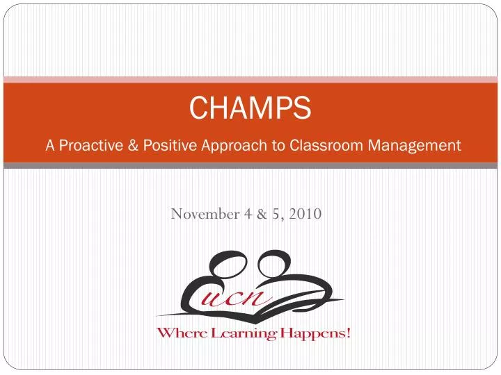 champs a proactive positive approach to classroom management