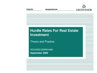 Hurdle Rates For Real Estate Investment