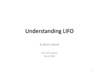 Understanding LIFO