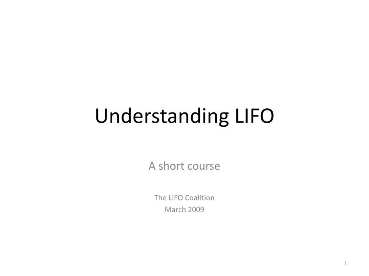 understanding lifo