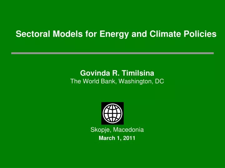 sectoral models for energy and climate policies