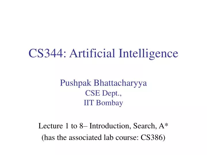 cs344 artificial intelligence