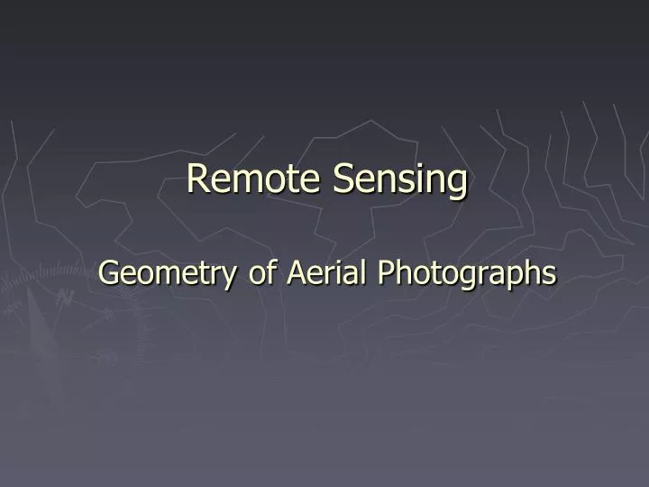remote sensing geometry of aerial photographs
