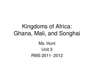 Kingdoms of Africa: Ghana, Mali, and Songhai