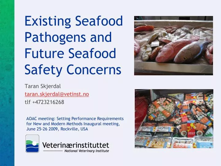 existing seafood pathogens and future seafood safety concerns