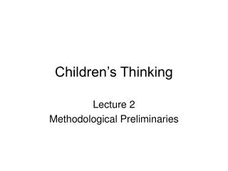 Children’s Thinking