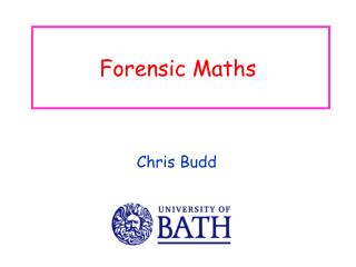 Forensic Maths