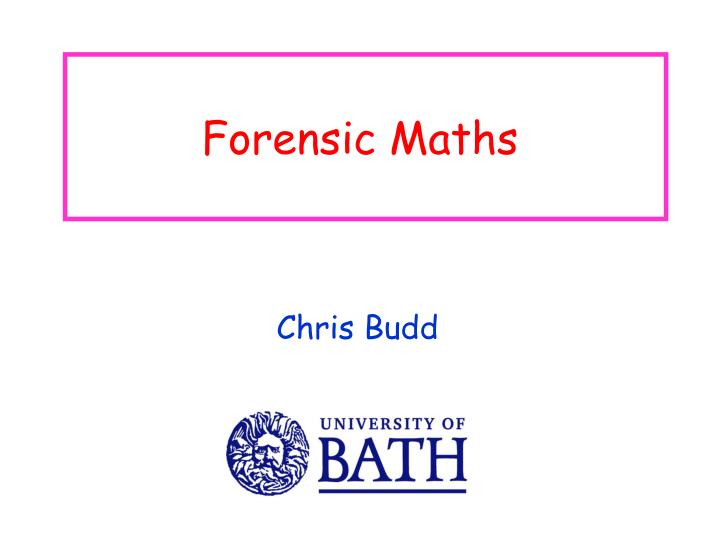 forensic maths