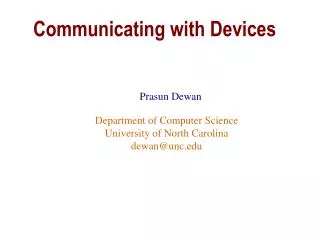 Communicating with Devices