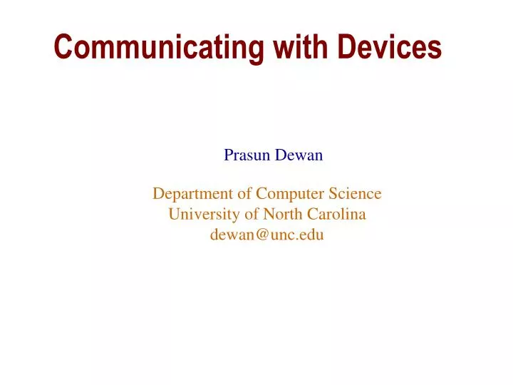 communicating with devices