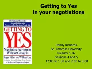 Getting to Yes in your negotiations
