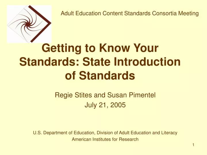 getting to know your standards state introduction of standards