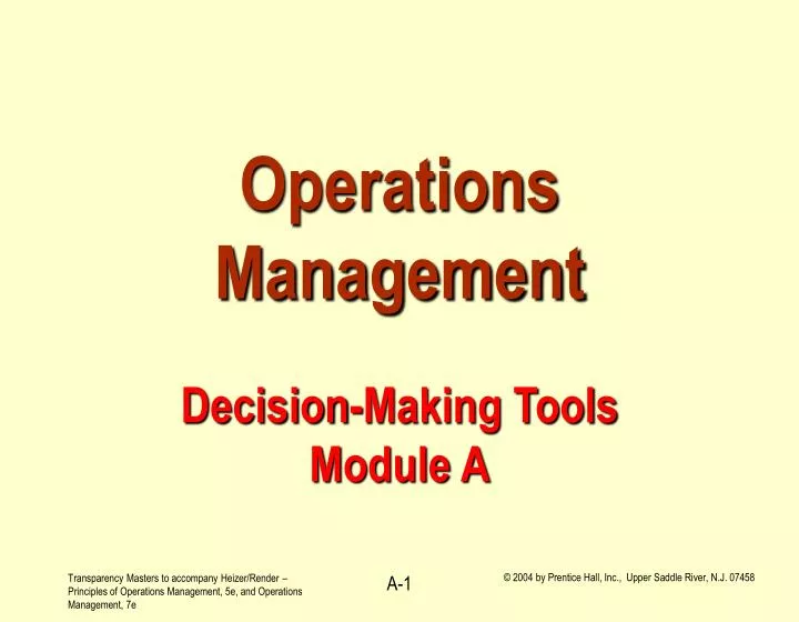 operations management decision making tools module a