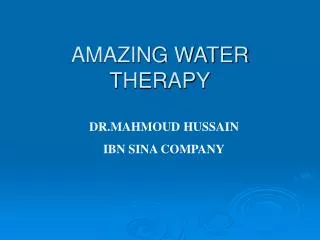 AMAZING WATER THERAPY