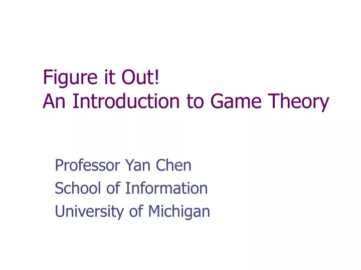 figure it out an introduction to game theory