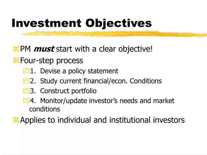 investment objectives