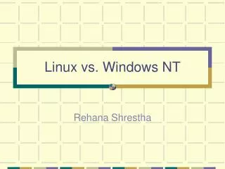 Linux vs. Windows NT