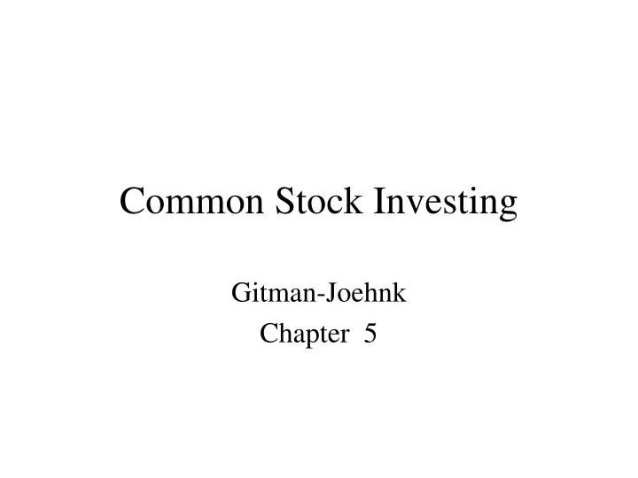 common stock investing