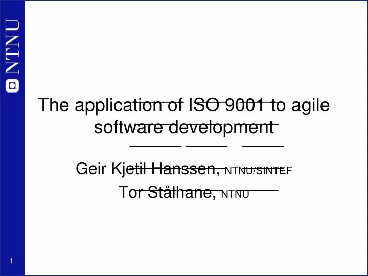 the application of iso 9001 to agile software development