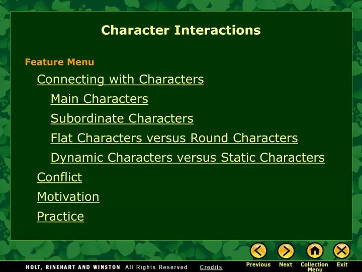 character interactions