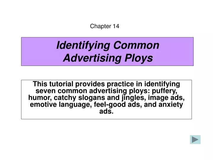 identifying common advertising ploys