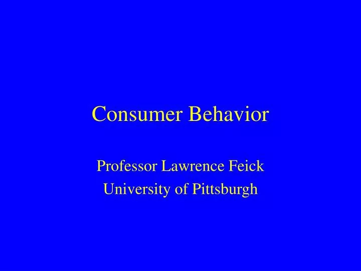 consumer behavior