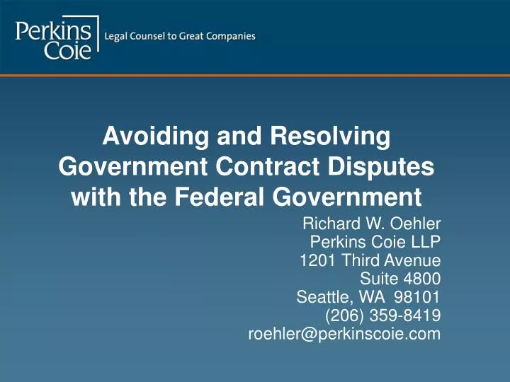 avoiding and resolving government contract disputes with the federal government