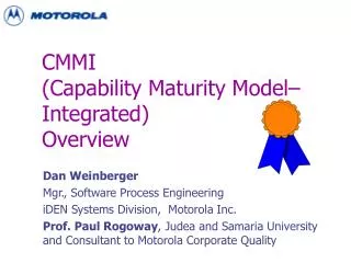 CMMI (Capability Maturity Model–Integrated) Overview