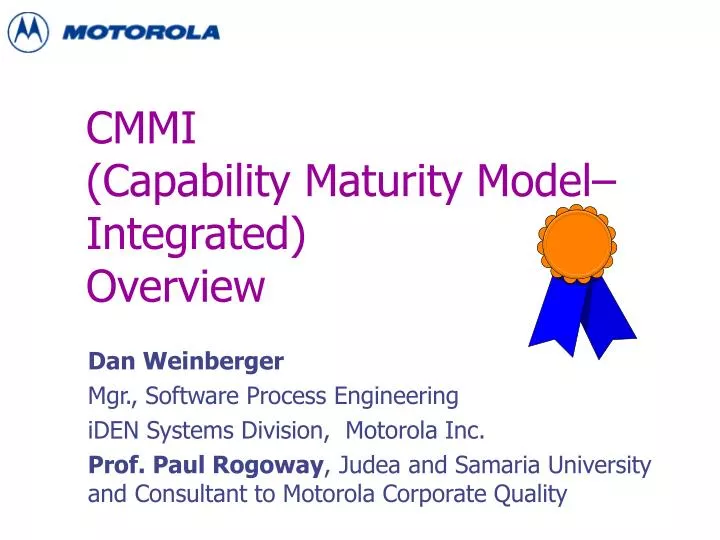 cmmi capability maturity model integrated overview