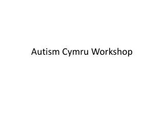 Autism Cymru Workshop