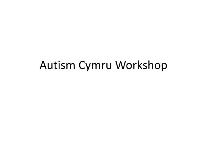 autism cymru workshop
