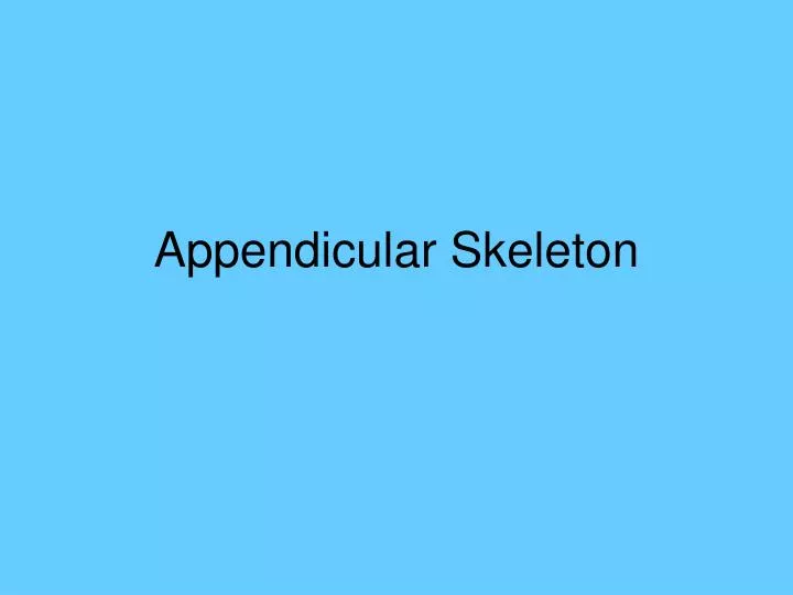 appendicular skeleton