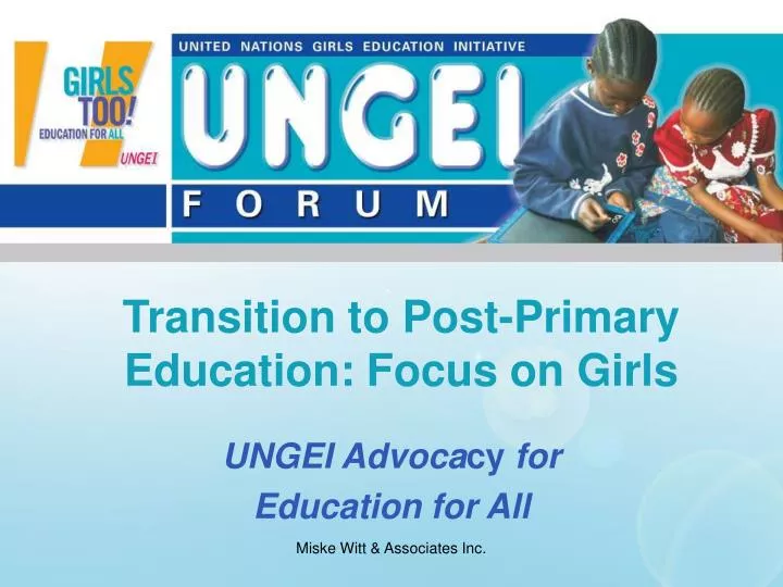 transition to post primary education focus on girls