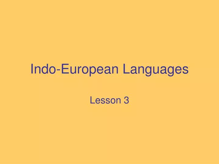 indo european languages