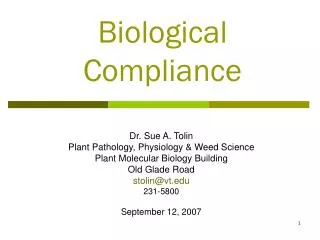 Biological Compliance