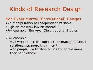 Kinds of Research Design
