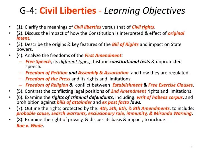 g 4 civil liberties learning objectives