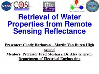 Retrieval of Water Properties from Remote Sensing Reflectance