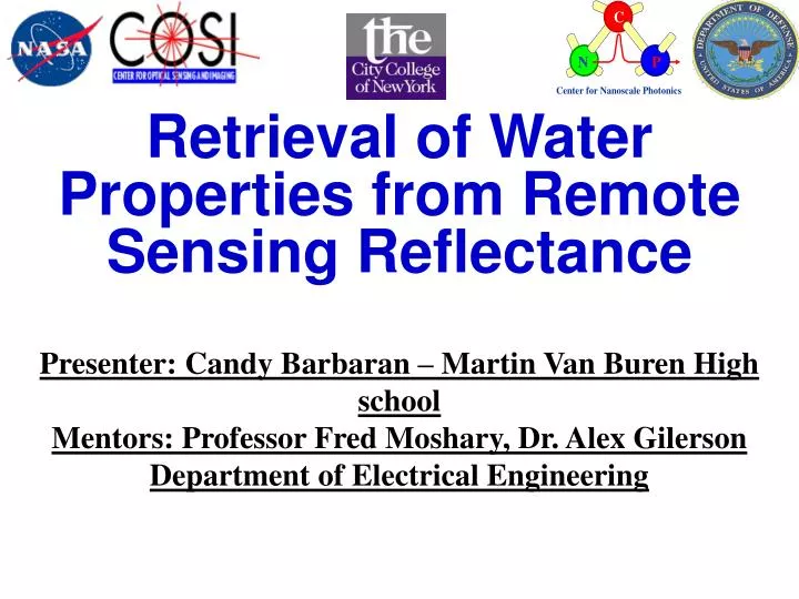 retrieval of water properties from remote sensing reflectance